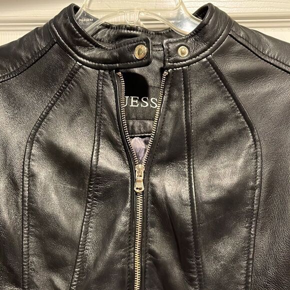 EUC Guess Leather Bomber Jacket Women’s Size XS. - Picture 5 of 9